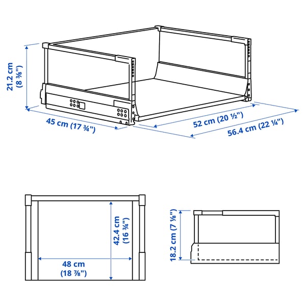 MAXIMERA มักซีเมอร่า ลิ้นชักตู้ครัวทรงสูง, ขาว, 60x45 ซม.