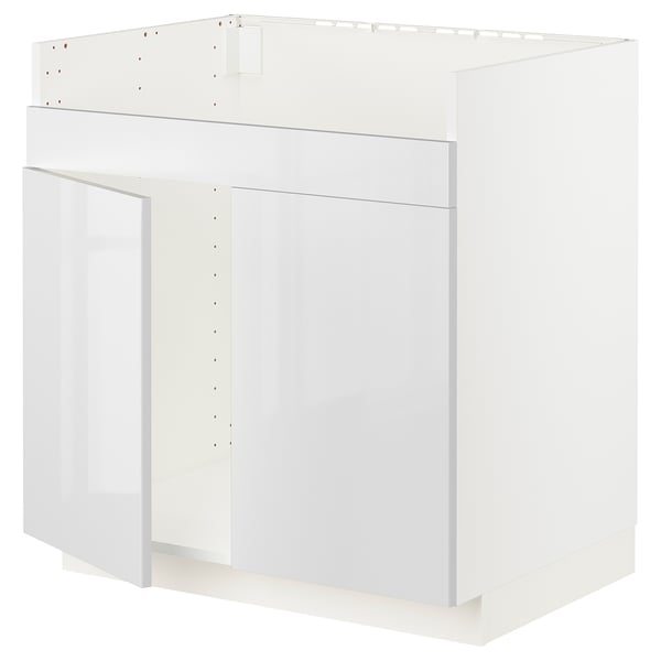 METOD เมท็อด ตู้ตั้งซิงก์คู่รุ่น HAVSEN, ขาว/ริงฮูลท์ ขาว, 80x60x80 ซม.