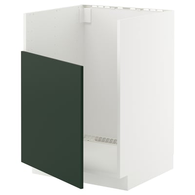 METOD เมท็อด ตู้ตั้งซิงก์ TALLSJÖN/ทัลเควิน, ขาว/ฮาฟสตอร์ป เขียวเข้ม, 60x60x80 ซม.