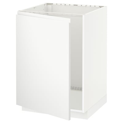 METOD เมท็อด ตู้ตั้งซิงก์, ขาว/วอกซ์ทอร์ป ขาวด้าน, 60x60x80 ซม.