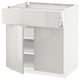 METOD เมท็อด / MAXIMERA มักซีเมอร่า ตู้ตั้งพื้น2บาน/ลิ้นชัก, ขาว/ริงฮูลท์ เทาอ่อน, 80x60x80 ซม.
