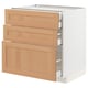 METOD เมท็อด / MAXIMERA มักซีเมอร่า ตู้พื้น3บาน/ลิ้นชักเล็ก2-กลาง1-สูง1, ขาว/เวียดฮัมน์ ไม้โอ๊ค, 80x60x80 ซม.