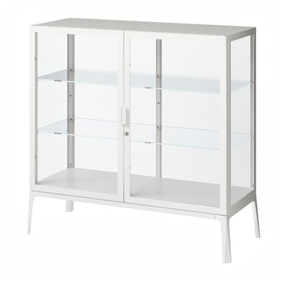 MILSBO มีลสบู ตู้บานกระจก, ขาว, 101x100 ซม.