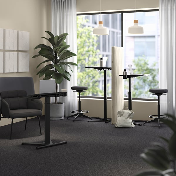 MITTZON มิตต์ซุน โต๊ะแล็ปท็อปมีล้อเลื่อน, ดำ, 66x50 ซม.