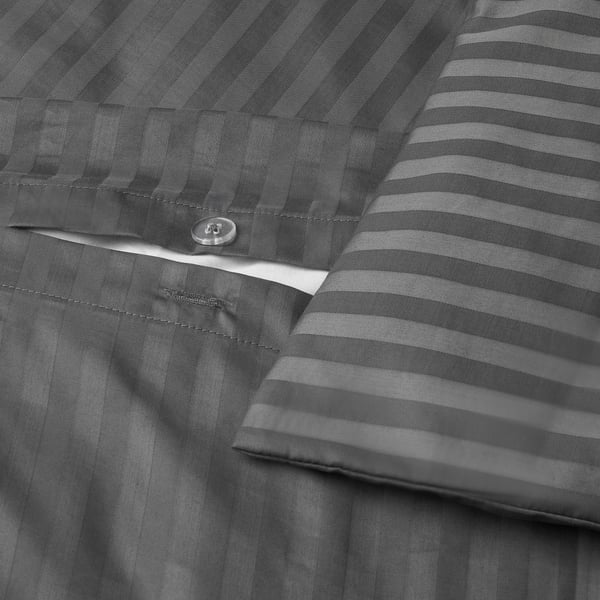 NATTJASMIN นัตต์ยัสมิน ปลอกผ้านวม+ปลอกหมอน 2 ใบ, เทาเข้ม, 240x220/50x80 ซม.