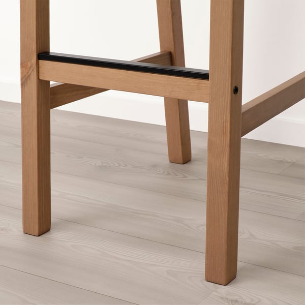 NORDVIKEN นูร์ดวีคเกน เก้าอี้บาร์มีพนัก, แอนทีคสเตน, 75 ซม.