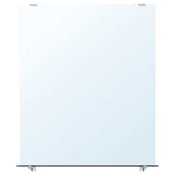 NYSJÖN นือเควิน กระจกเงาพร้อมชั้นวางของ, ขาว, 50x60 ซม.
