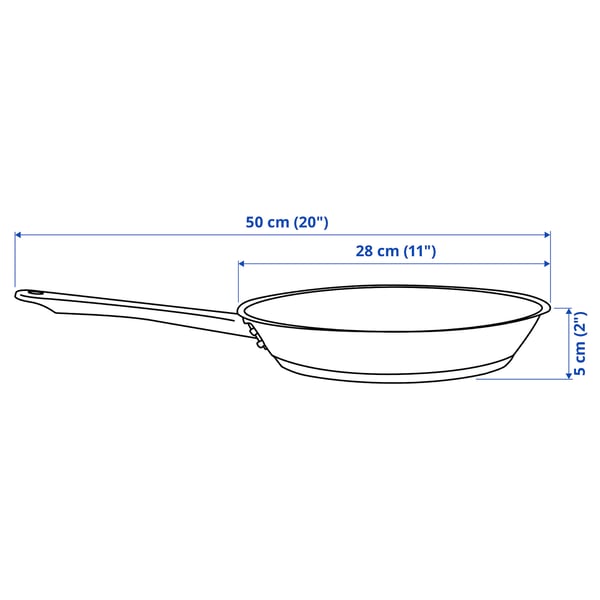 OUMBÄRLIG อูมแบร์ลิก กระทะทอด, เคลือบสารกันติด/สเตนเลส สีทองแดง, 28 ซม.