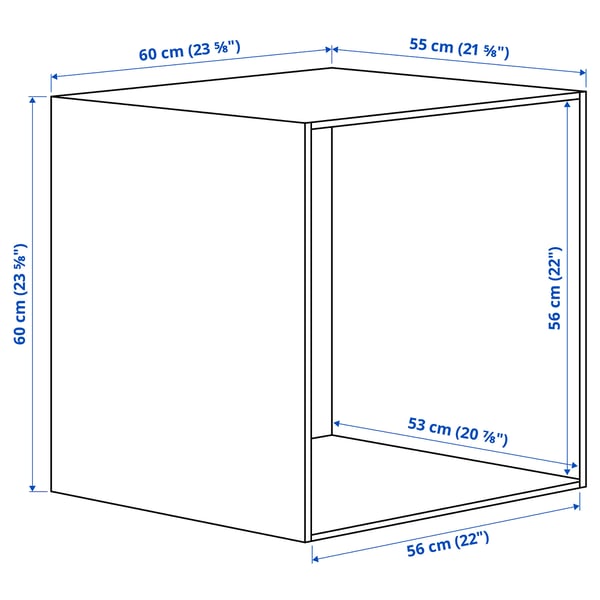 PLATSA พลัทซา โครงตู้, ขาว, 60x55x60 ซม.