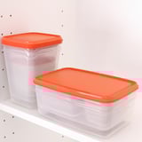 PRUTA พรูทต้า ชุดกล่องเก็บอาหาร 17 ชิ้น, ใส/สีส้ม