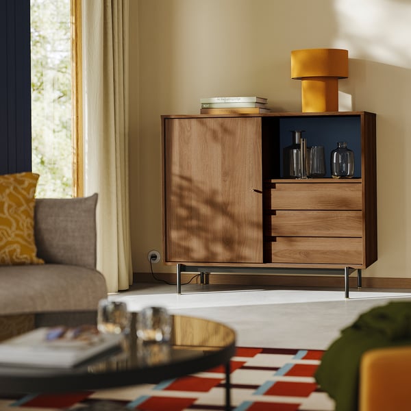 RÅDMANSÖ รอดมันโซ ตู้, น้ำตาล ลายไม้วอลนัท, 118x49x103 ซม.