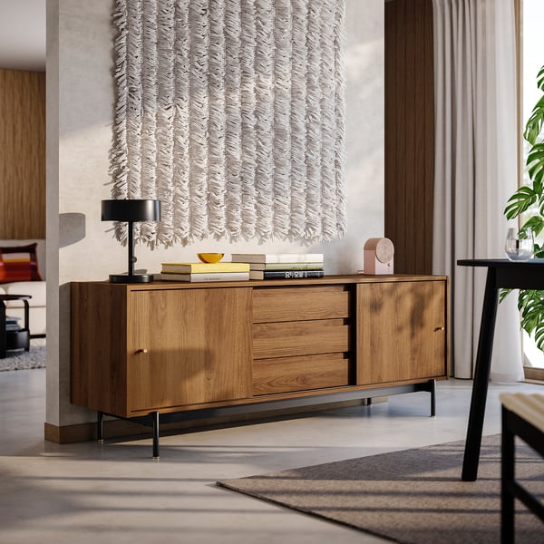 RÅDMANSÖ รอดมันโซ ตู้วางทีวี, น้ำตาล ลายไม้วอลนัท, 176x48x66 ซม.