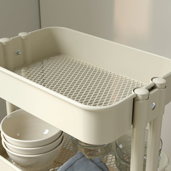RÅSKOG รวสกู๊ก รถเข็น, เบจ, 28x38x61 ซม.