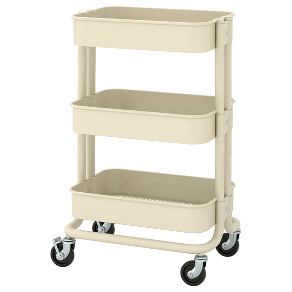 RÅSKOG รวสกู๊ก รถเข็น, เบจ, 28x38x61 ซม.