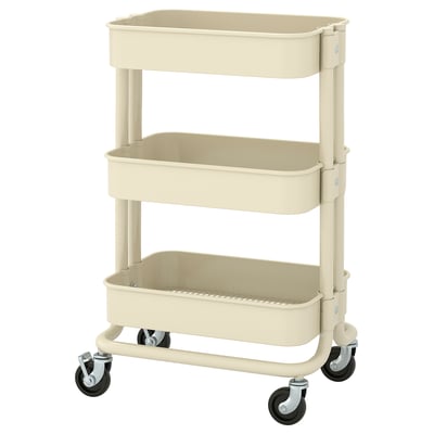 RÅSKOG รวสกู๊ก รถเข็น, เบจ, 28x38x61 ซม.