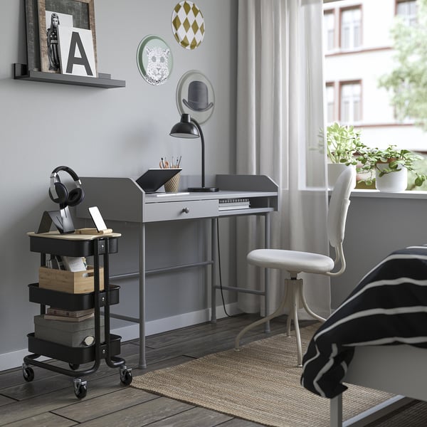 RÅSKOG รวสกู๊ก รถเข็น, ดำ, 28x38x61 ซม.