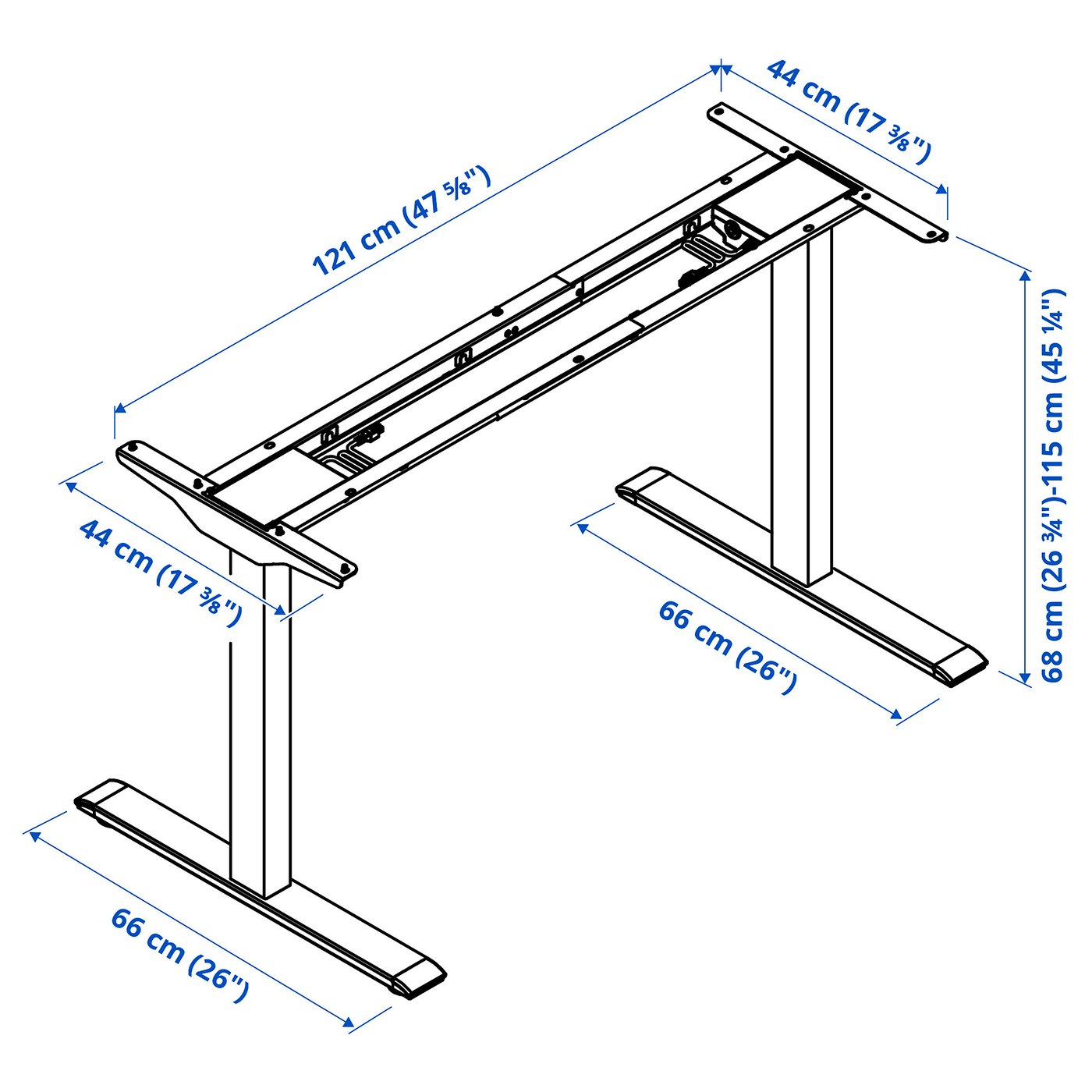 RODULF รูดูล์ฟ โครงขาโต๊ะปรับยืนนั่ง, ไฟฟ้า/ขาว, 140x80 ซม. - IKEA