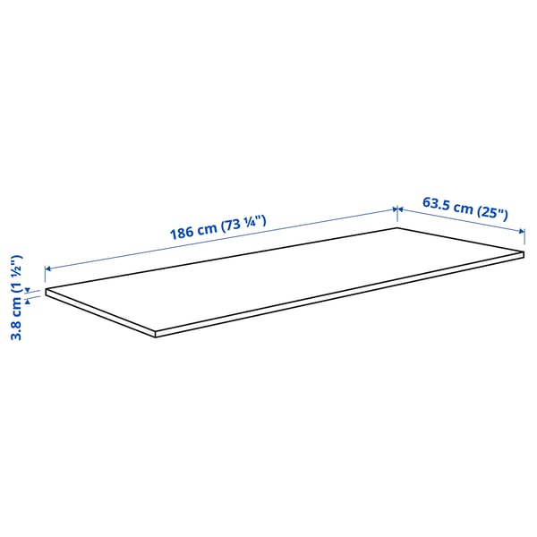 SÄLJAN แซลยอน ท็อปครัว, ลายไม้โอ๊ค/เคลือบลามิเนต, 186x3.8 ซม.