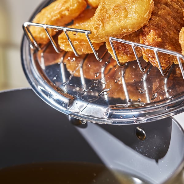 SKÄGGTORSK แช็กตอร์สค์ หม้อทอด, เคลือบสารกันติด เบจอ่อน-เขียว, 4 ลิตร