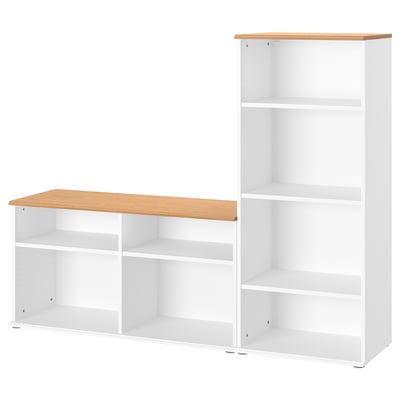 SKRUVBY สกรูฟบี ชุดตู้วางทีวี, ขาว, 178x38x140 ซม.