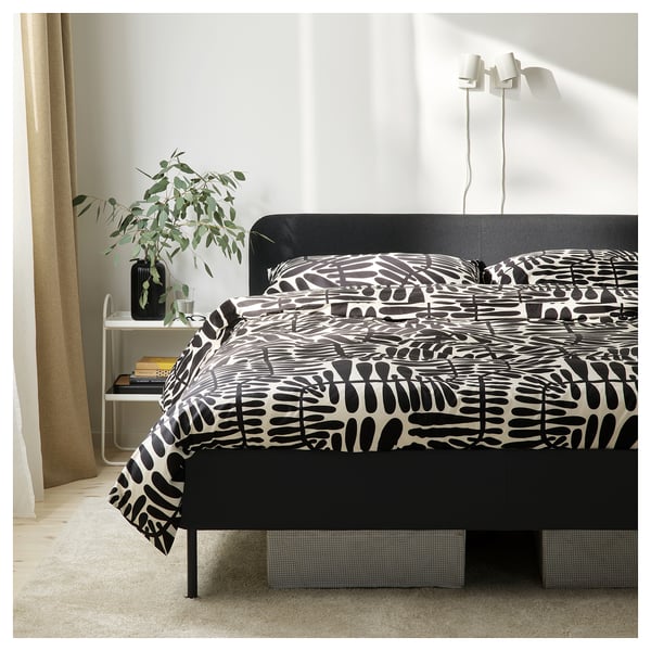 SLATTUM สลอททุม โครงเตียงบุนวม, วิสเล่ เทาเข้ม, 150x200 ซม.