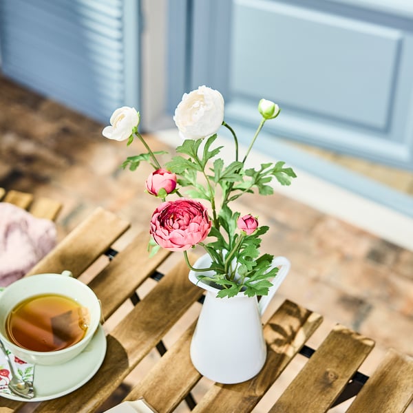 SMYCKA สมึคก้า ดอกไม้ประดิษฐ์, ใน/นอกอาคาร ดอก Ranunculus/ชมพูเข้ม, 52 ซม.