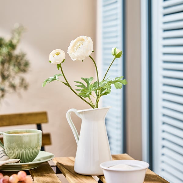 SMYCKA สมึคก้า ดอกไม้ประดิษฐ์, ใน/นอกอาคาร Ranunculus/ขาว, 52 ซม.