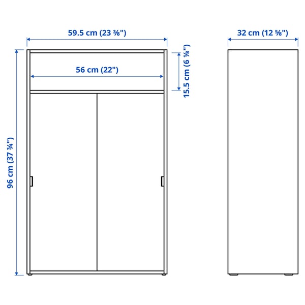 SPIKSMED สปีกสเมียด ชุดตู้, เทาอ่อน, 137x32x96 ซม.