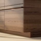 STENSTA สเตียนสต้า แผ่นปิดฐานตู้, น้ำตาลเข้ม ลายแอช, 220x8 ซม.