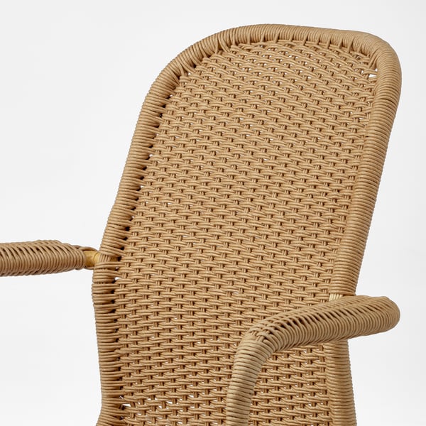 STIGBYGEL สตืกบีเกล เก้าอี้หมุนมีที่วางแขน, น้ำตาล/ดำ