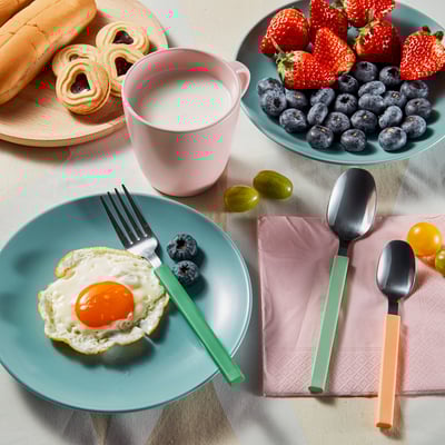 TÅNGMÄRLA ทองแมร์ลา ชุดอุปกรณ์รับประทานอาหาร 12 ชิ้น, หลากสี