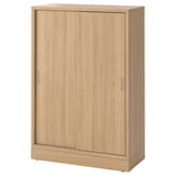 TONSTAD ทุนสตัด ตู้บานเลื่อน, วีเนียร์โอ๊ค, 82x37x120 ซม.