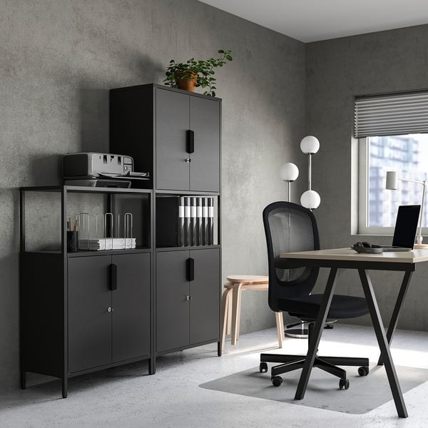 TROTTEN ทร็อตเตน ชุดตู้, แอนทราไซต์, 140x173 ซม.