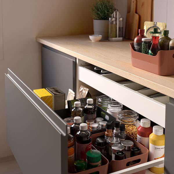 UPPDATERA อุปป์ดาเทียร่า กล่องพลาสติก, น้ำตาลแดง, 24x17 ซม.