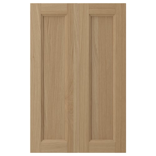 VEDHAMN เวียดฮัมน์ หน้าบานคู่สำหรับตู้ตั้งพื้นเข้ามุม, ไม้โอ๊ค, 25x80 ซม.
