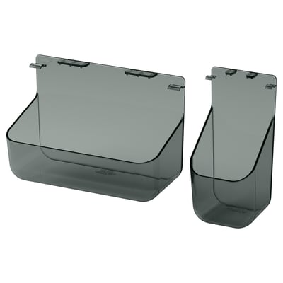 VISSLAÅN วิสส์ลาอวน ที่แขวนจัดเก็บ 2 ชิ้น, เทา