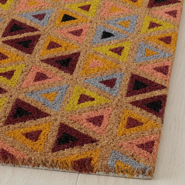 ABILDÅ Door mat, multicolor/triangle pattern, 1 ' 4 "x2 ' 4 "