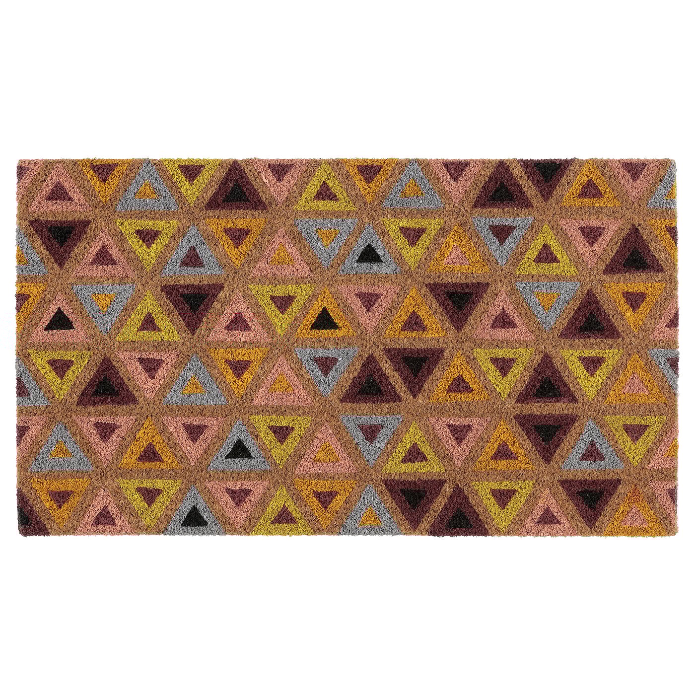 ABILDÅ door mat, multicolor/triangle pattern, 1'4