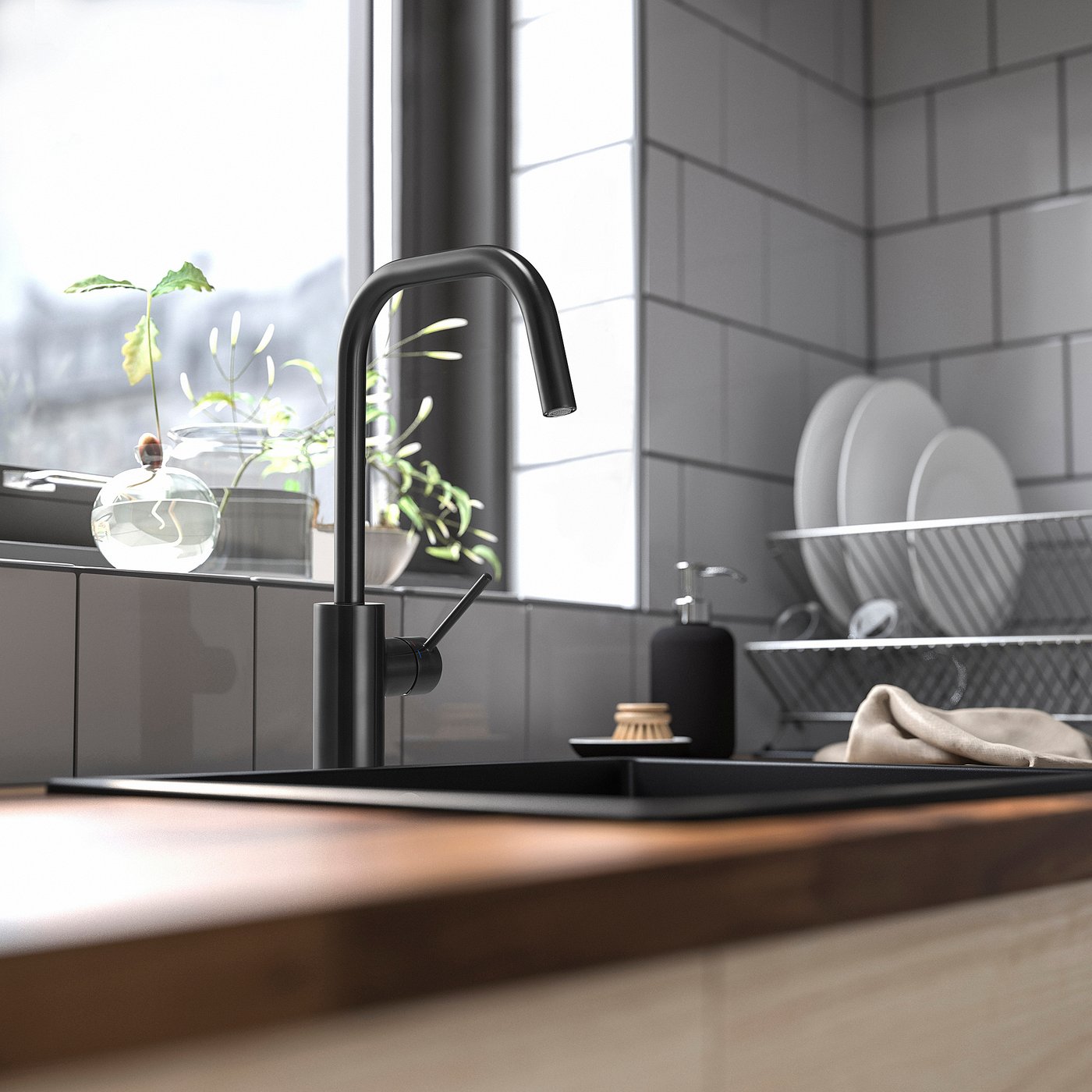 ÄLMAREN kitchen faucet, black - IKEA US