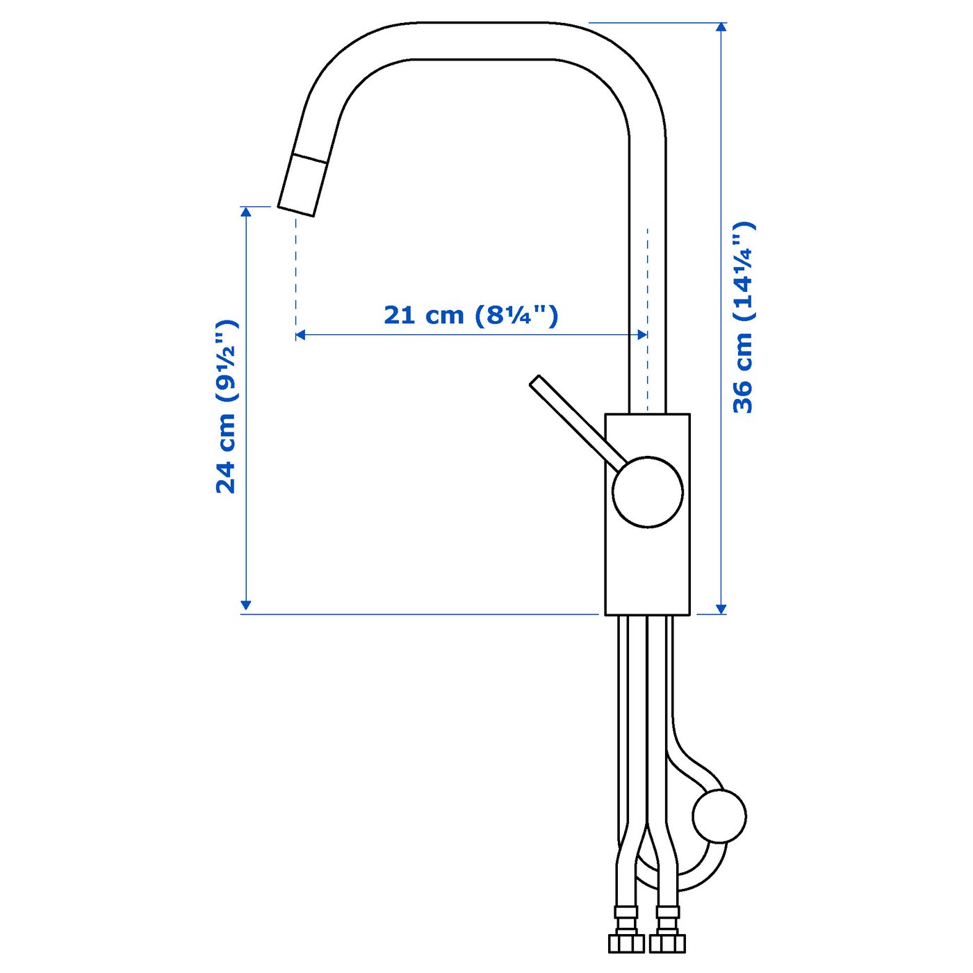 ÄLMAREN kitchen faucet with pull-out spout, stainless steel