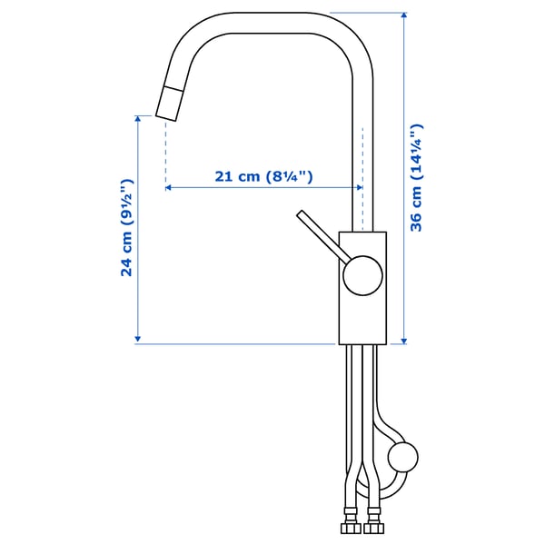 Illustration with measurements for the product: ÄLMAREN.