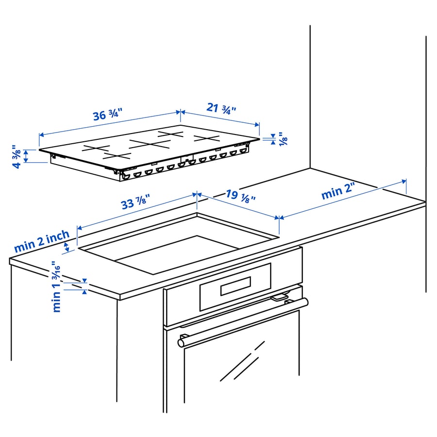 ÄLMESTAD induction cooktop, black, 36" IKEA