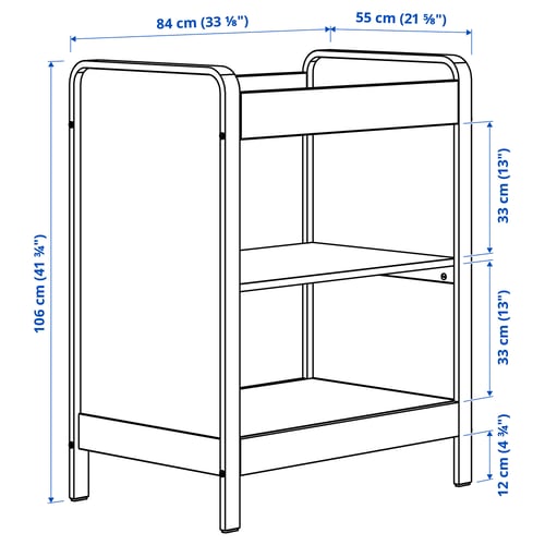Illustration with measurements for the product: ÄLSKVÄRD.