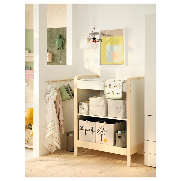 ÄLSKVÄRD changing table, birch/white IKEA