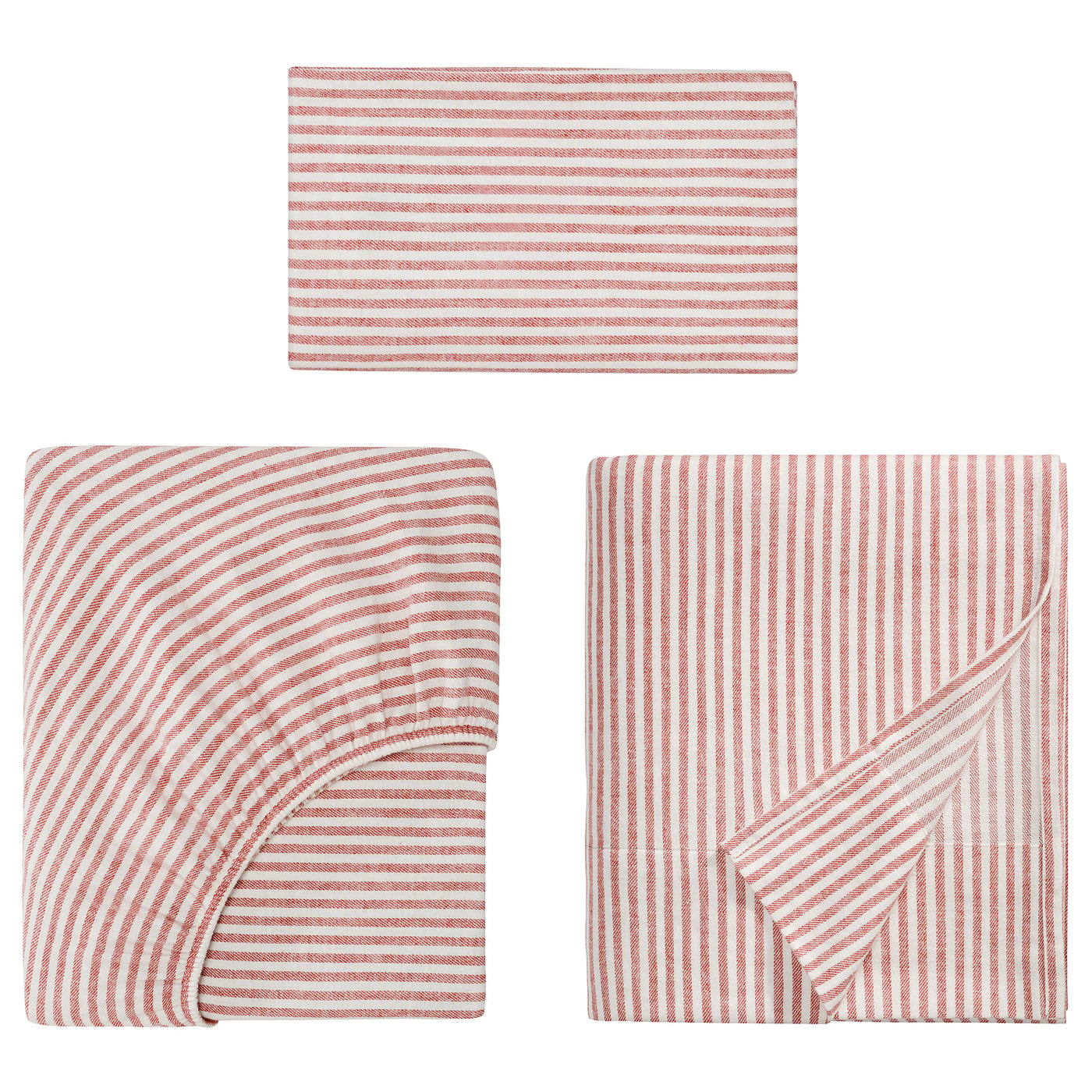 ÄNGSDVÄRGMAL Sheet set - light beige/red Queen