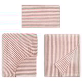 ÄNGSDVÄRGMAL Sheet set, light beige/red, Twin
