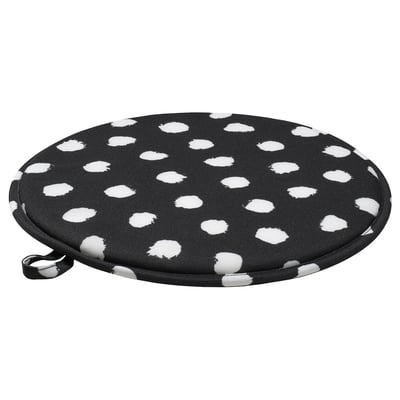 ÄNGSFRÄKEN Chair pad, black/white, 14 "