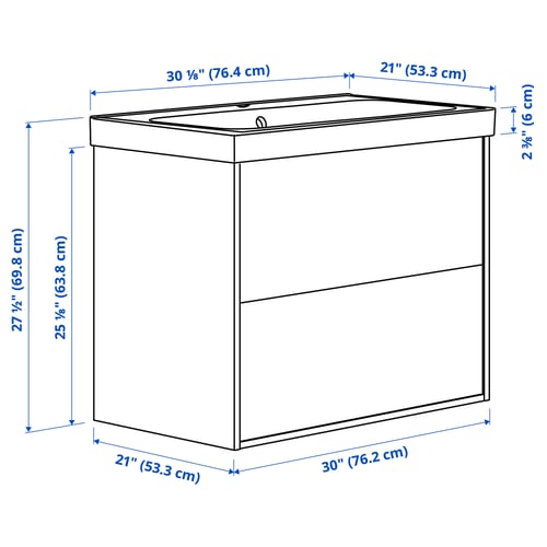 Illustration with measurements for the product: ÄNGSJÖN.