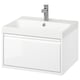 ÄNGSJÖN / BACKSJÖN Bathroom vanity with drawer, high gloss white, 24 1/8x21x15 1/2 "