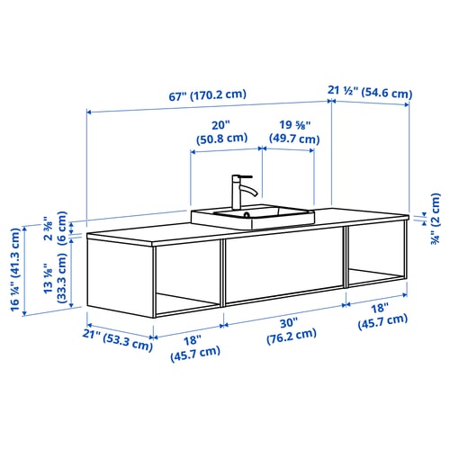 Illustration with measurements for the product: ÄNGSJÖN.